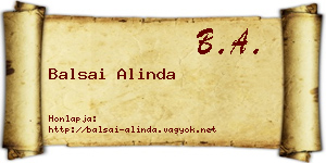 Balsai Alinda névjegykártya